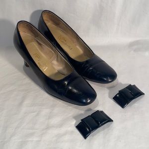 Vintage Miss Wonderful Dark Navy Blue heels pumps shoes